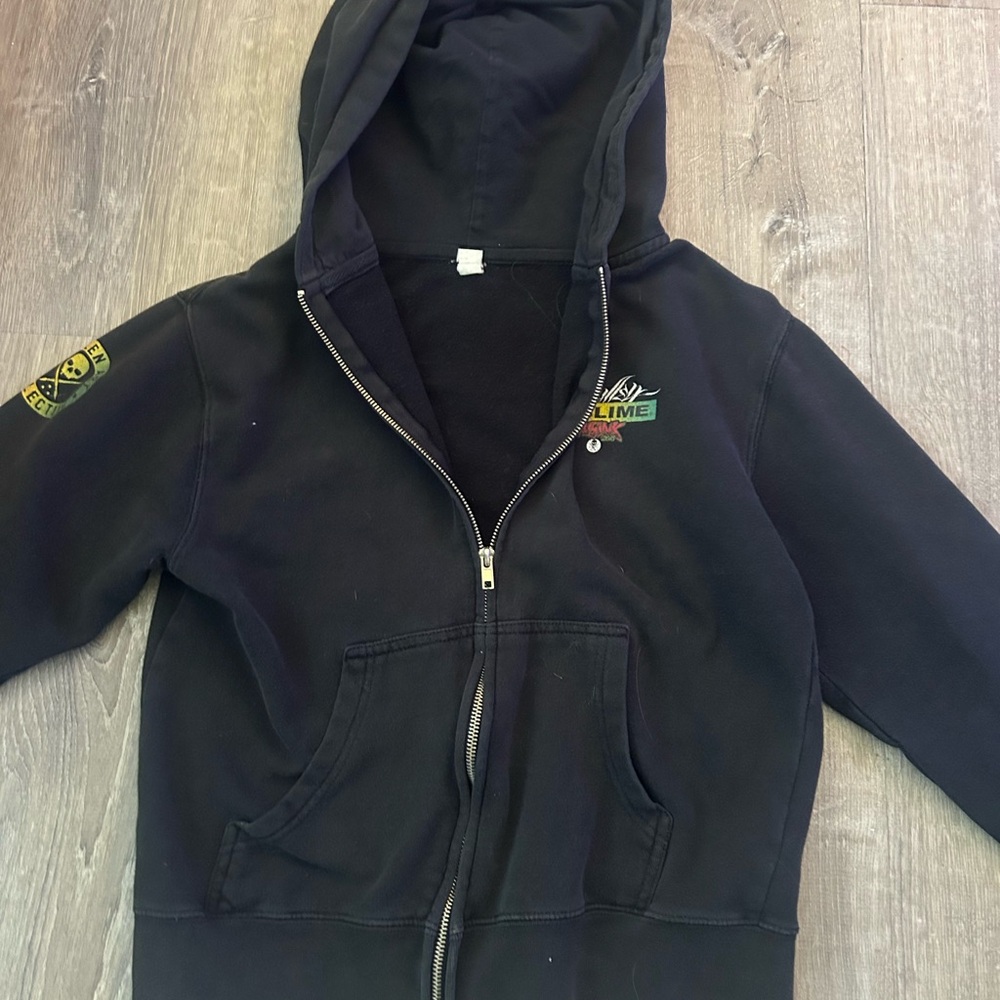 Black Sublime zip-up hoodie with logo
